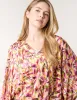 Printed V Neck Puffball Top sold by Blue Vanilla