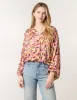 Printed V Neck Puffball Top sold by Blue Vanilla