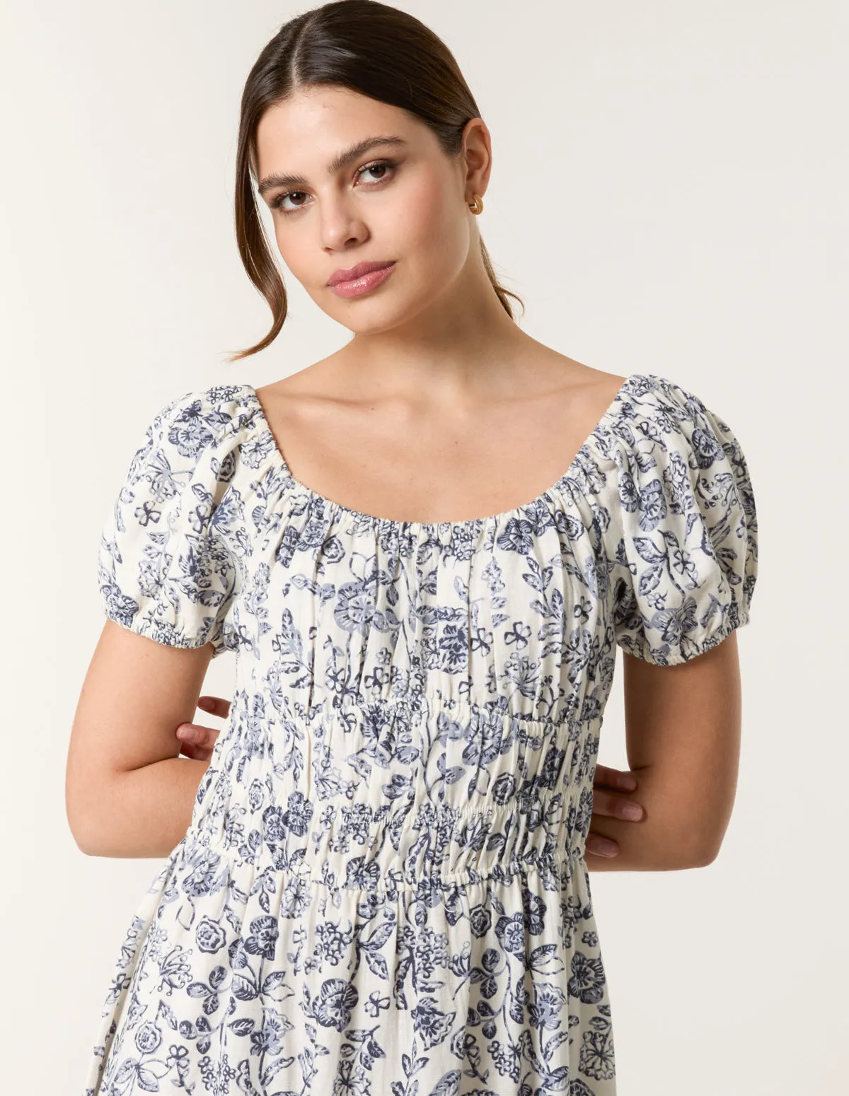 Ditsy Floral Puff Sleeve Dress sold by Blue Vanilla product image thumbnail 2