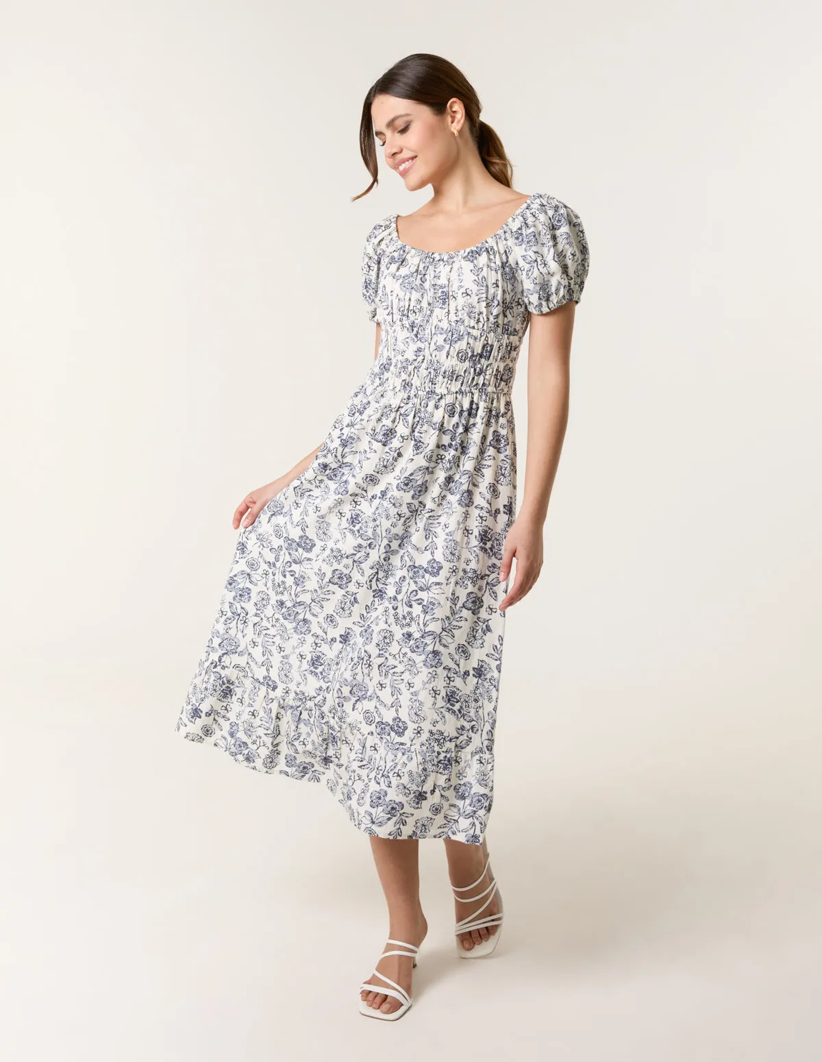 Ditsy Floral Puff Sleeve Dress sold by Blue Vanilla