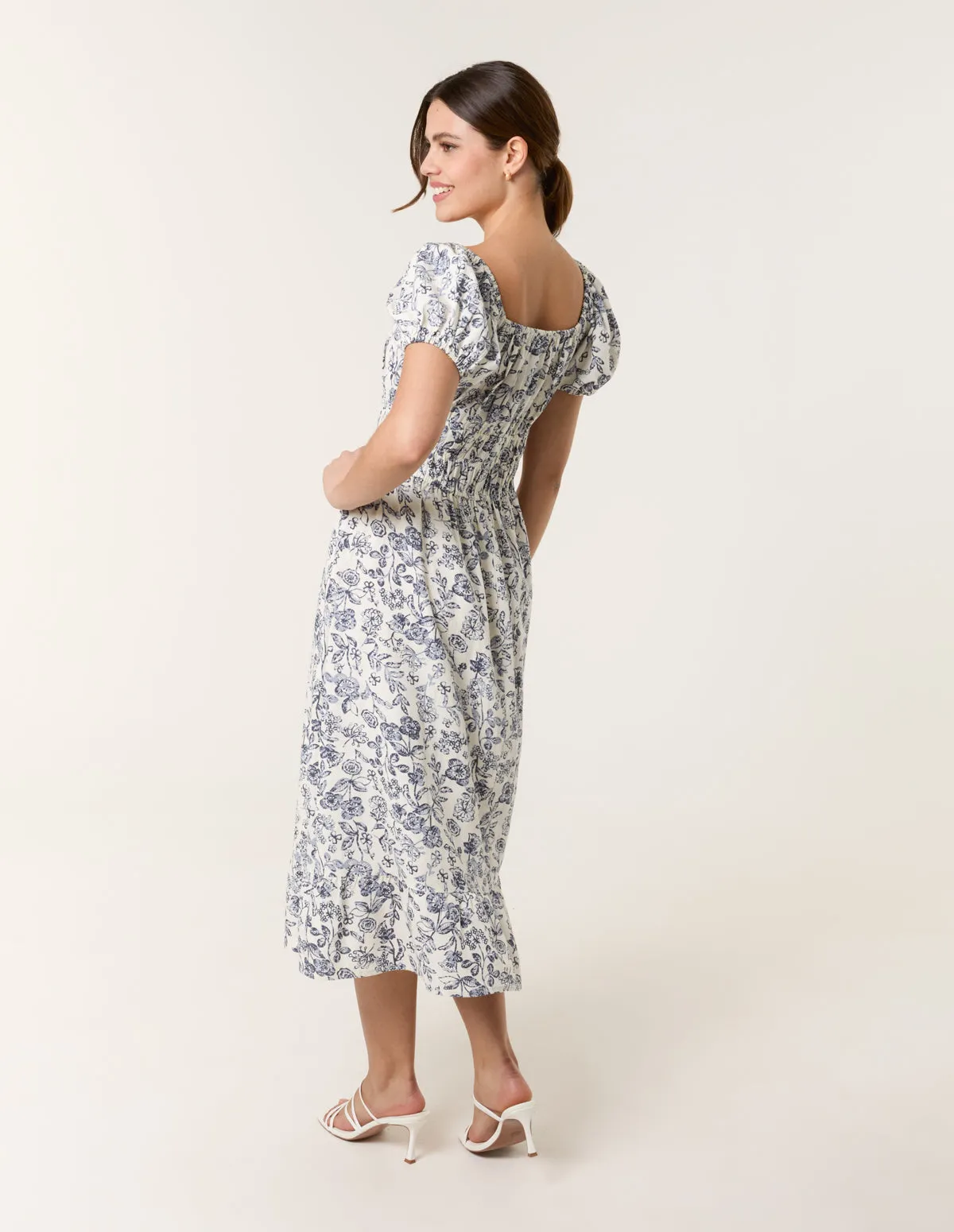 Ditsy Floral Puff Sleeve Dress sold by Blue Vanilla product image thumbnail 4