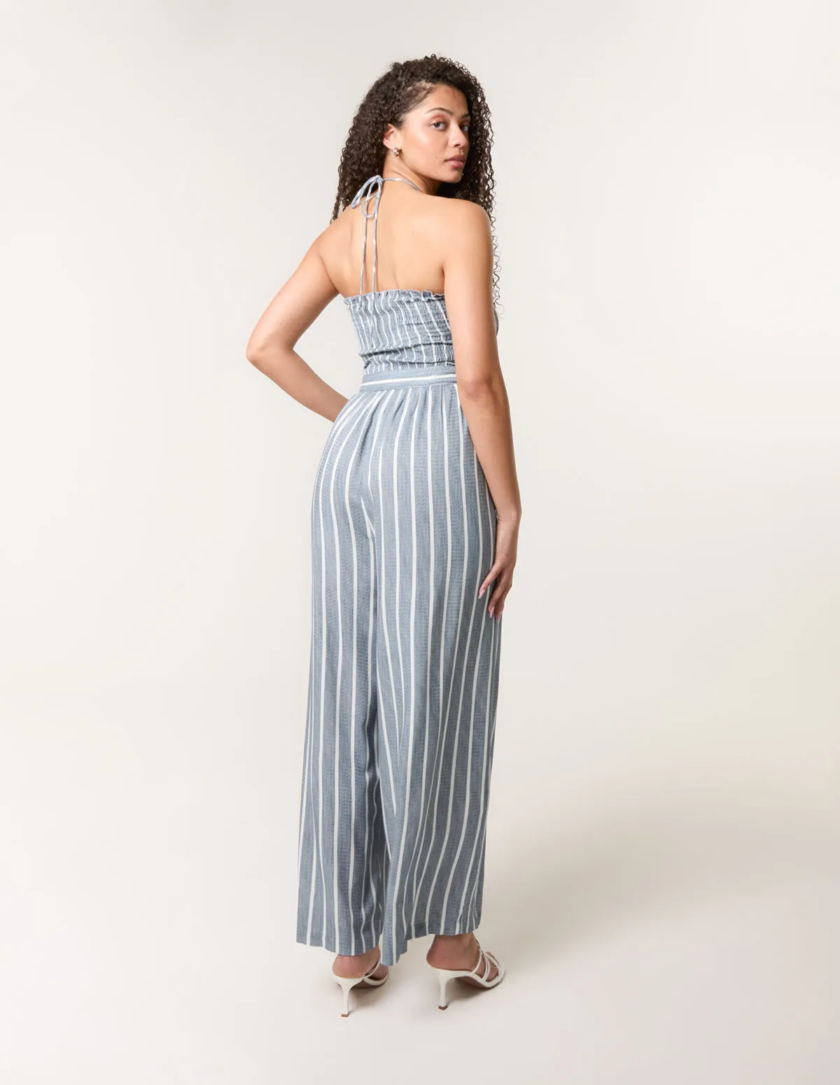 Shirred Tie Neck Jumpsuit sold by Blue Vanilla product image thumbnail 4