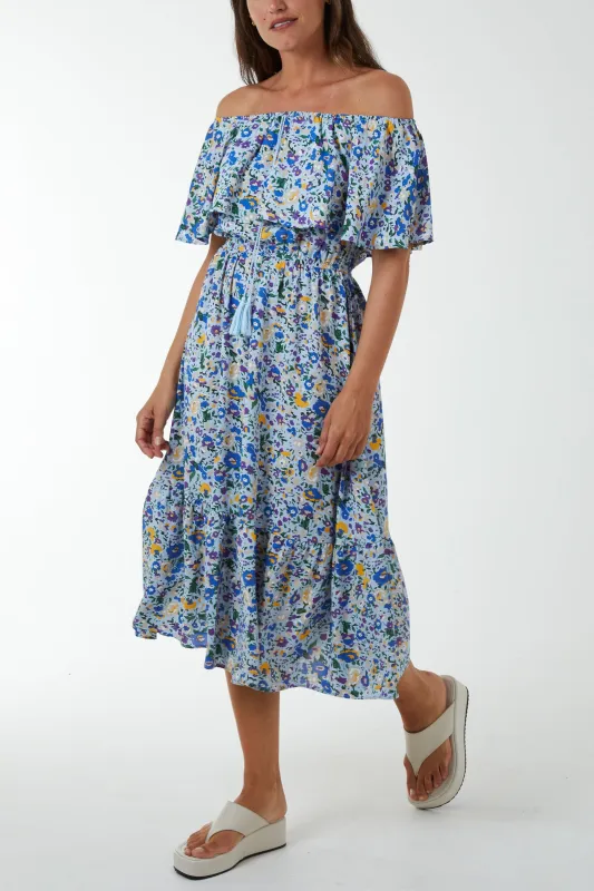 Bardot Ruffle Midi Dress sold by Blue Vanilla