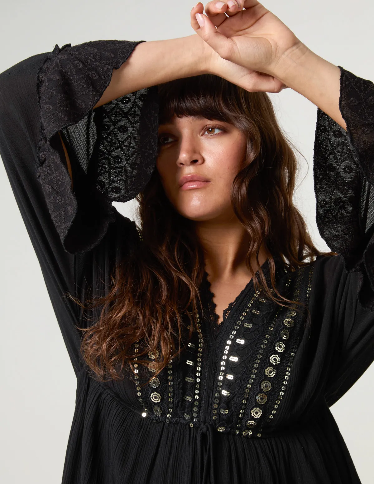 Embellished Kimono Sleeve Mini Dress sold by Blue Vanilla product image thumbnail 3