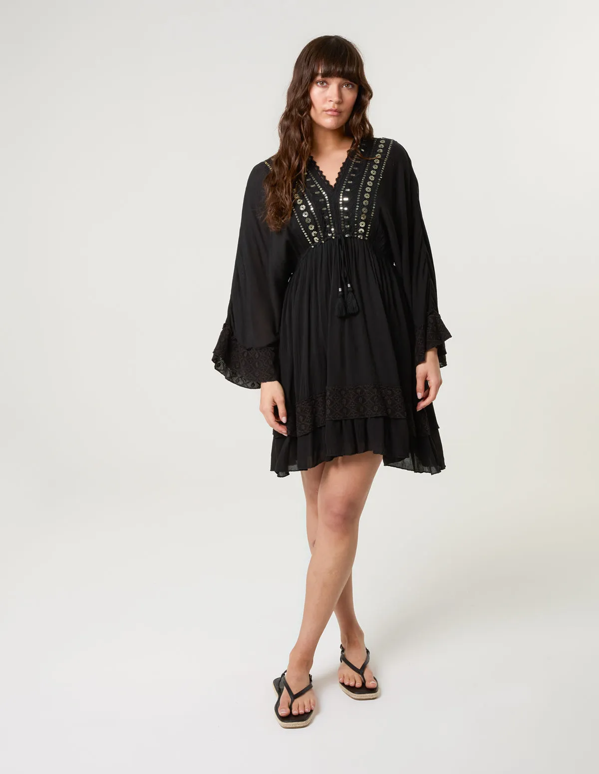 Embellished Kimono Sleeve Mini Dress sold by Blue Vanilla product image thumbnail 2
