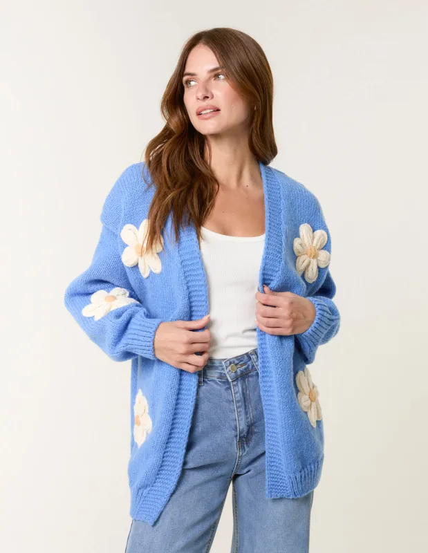 Daisy Large Flower Cardigan sold by Blue Vanilla