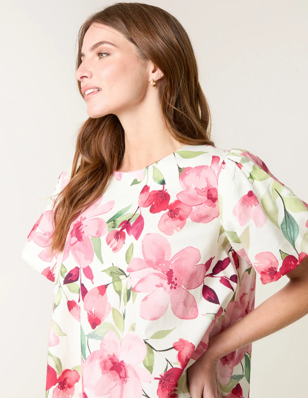 Cotton Poplin Water Colour Print Swing Dress sold by Blue Vanilla product image thumbnail 2