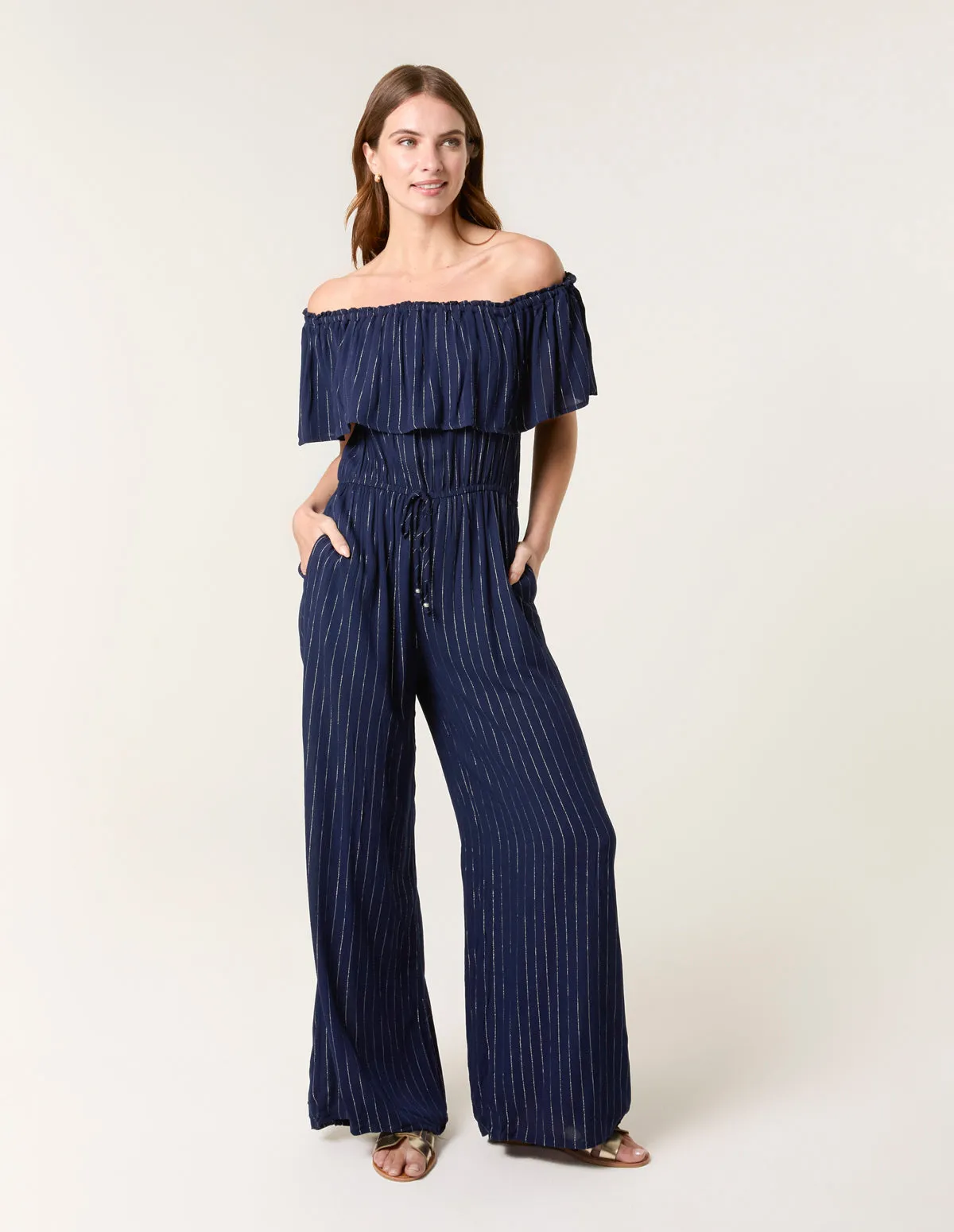 Bardot Tie Waist Jumpsuit sold by Blue Vanilla