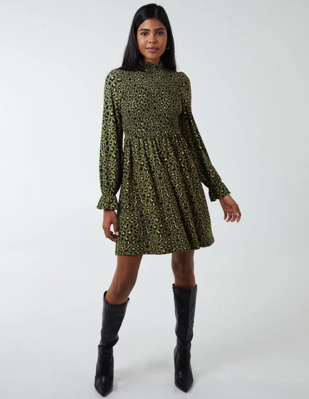 Shirred Trapeze Mini Dress sold by Blue Vanilla