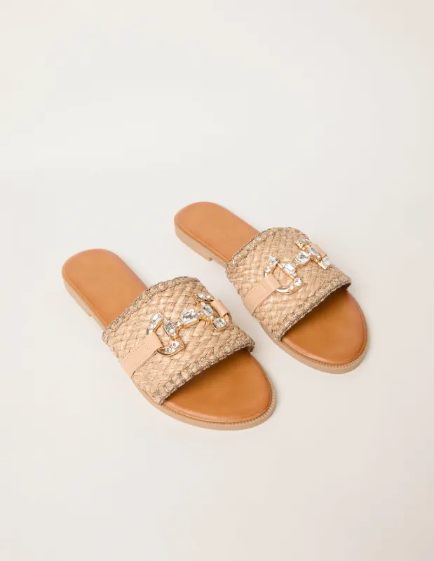 Woven Blanket Stitch Embellished Sandals sold by Blue Vanilla