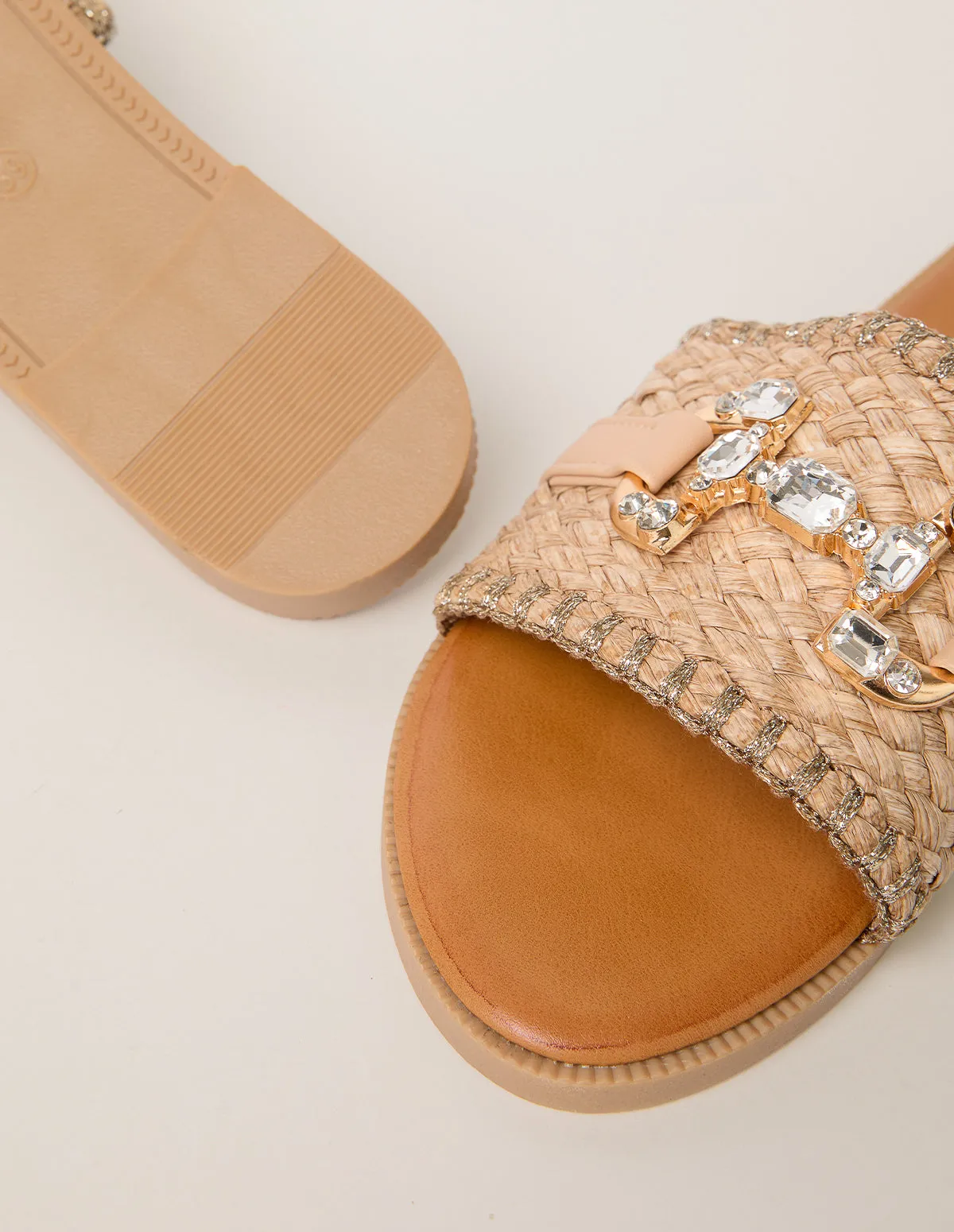 Woven Blanket Stitch Embellished Sandals sold by Blue Vanilla product image thumbnail 4
