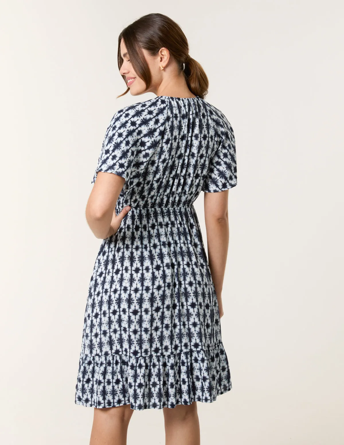 V Neck Button Front Mini Dress sold by Blue Vanilla product image thumbnail 4