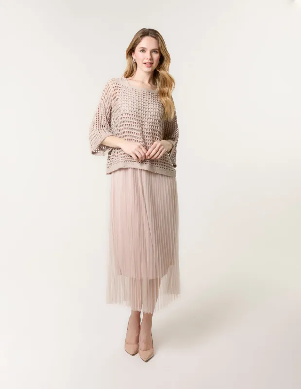 Crochet Top Pleat Dress sold by Blue Vanilla