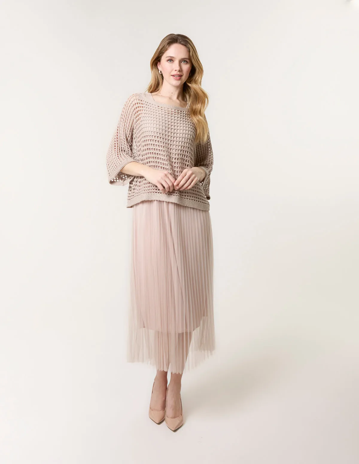 Crochet Top Pleat Dress sold by Blue Vanilla