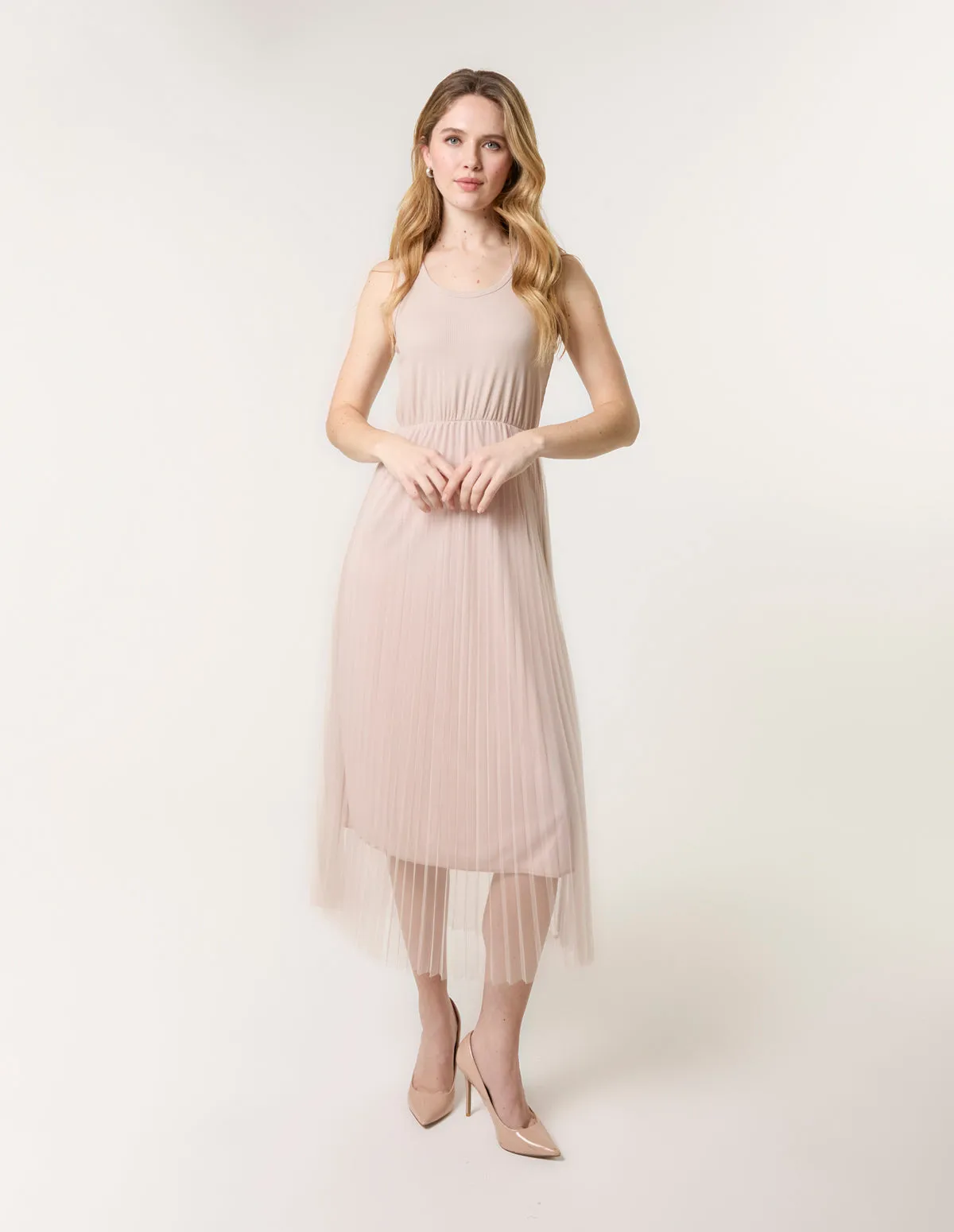 Crochet Top Pleat Dress sold by Blue Vanilla product image thumbnail 2