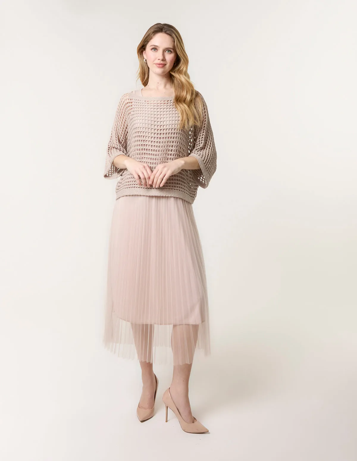 Crochet Top Pleat Dress sold by Blue Vanilla product image thumbnail 4