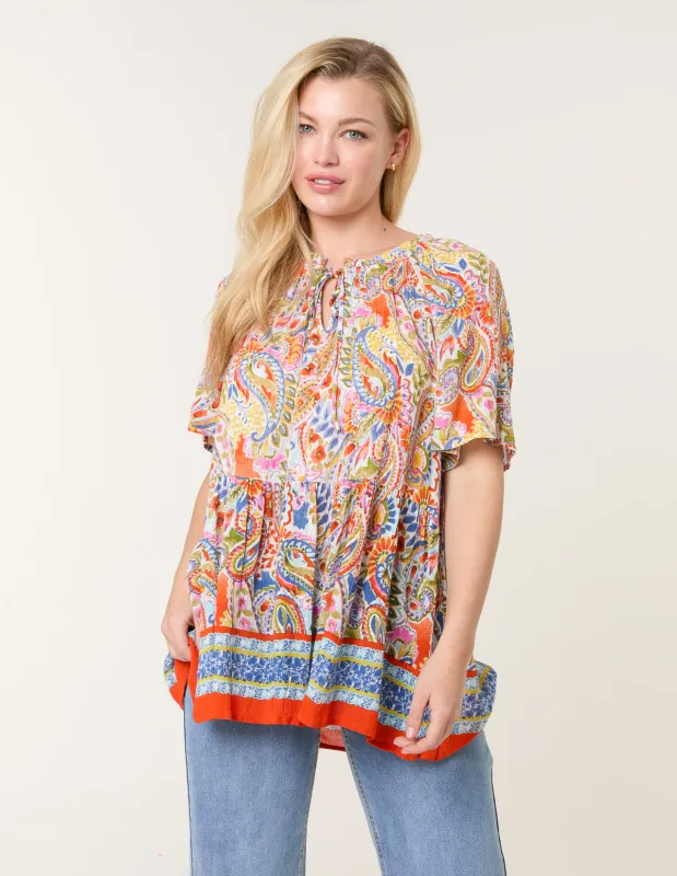 Paisley Tie Front Top sold by Blue Vanilla