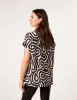 Round Neck Top With Abstract Print sold by Blue Vanilla