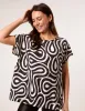 Round Neck Top With Abstract Print sold by Blue Vanilla