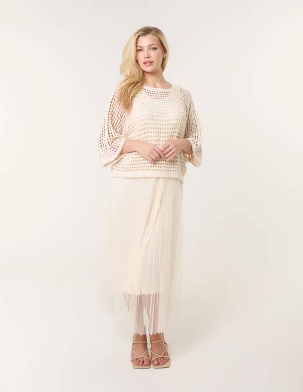 Crochet Top Pleat Dress sold by Blue Vanilla