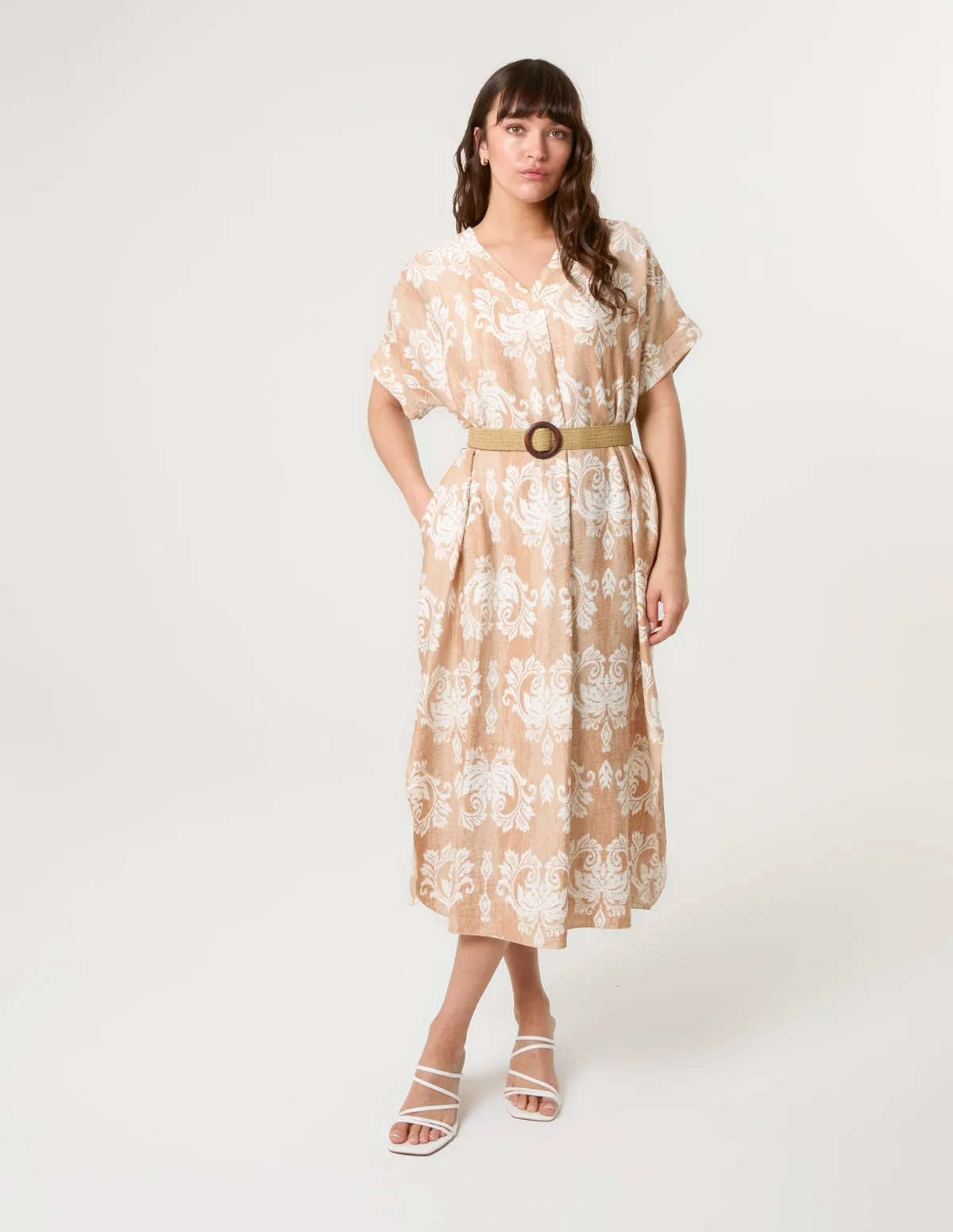 Abstract Floral Print Dress sold by Blue Vanilla product image thumbnail 3