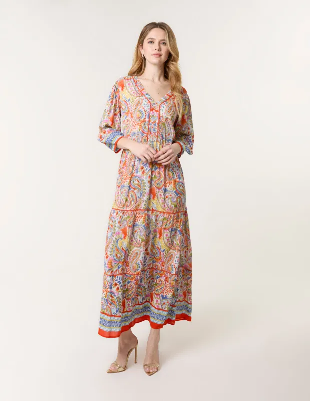 Paisley Tiered Maxi Dress sold by Blue Vanilla
