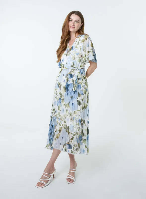 Short Sleeve Wrap Pleat Dress sold by Blue Vanilla