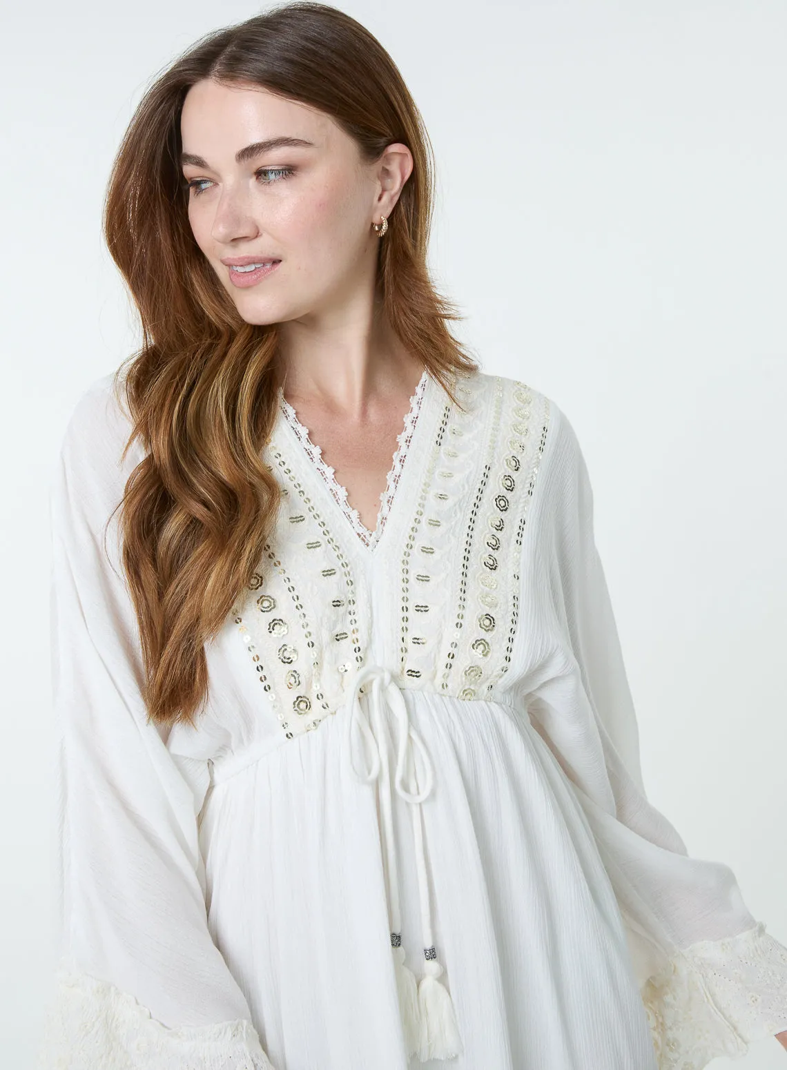 Embellished Kimono Sleeve Mini Dress sold by Blue Vanilla product image thumbnail 2