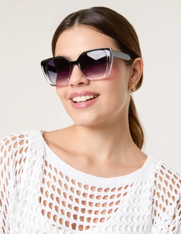 Ombre Frame Large Sunglasses sold by Blue Vanilla