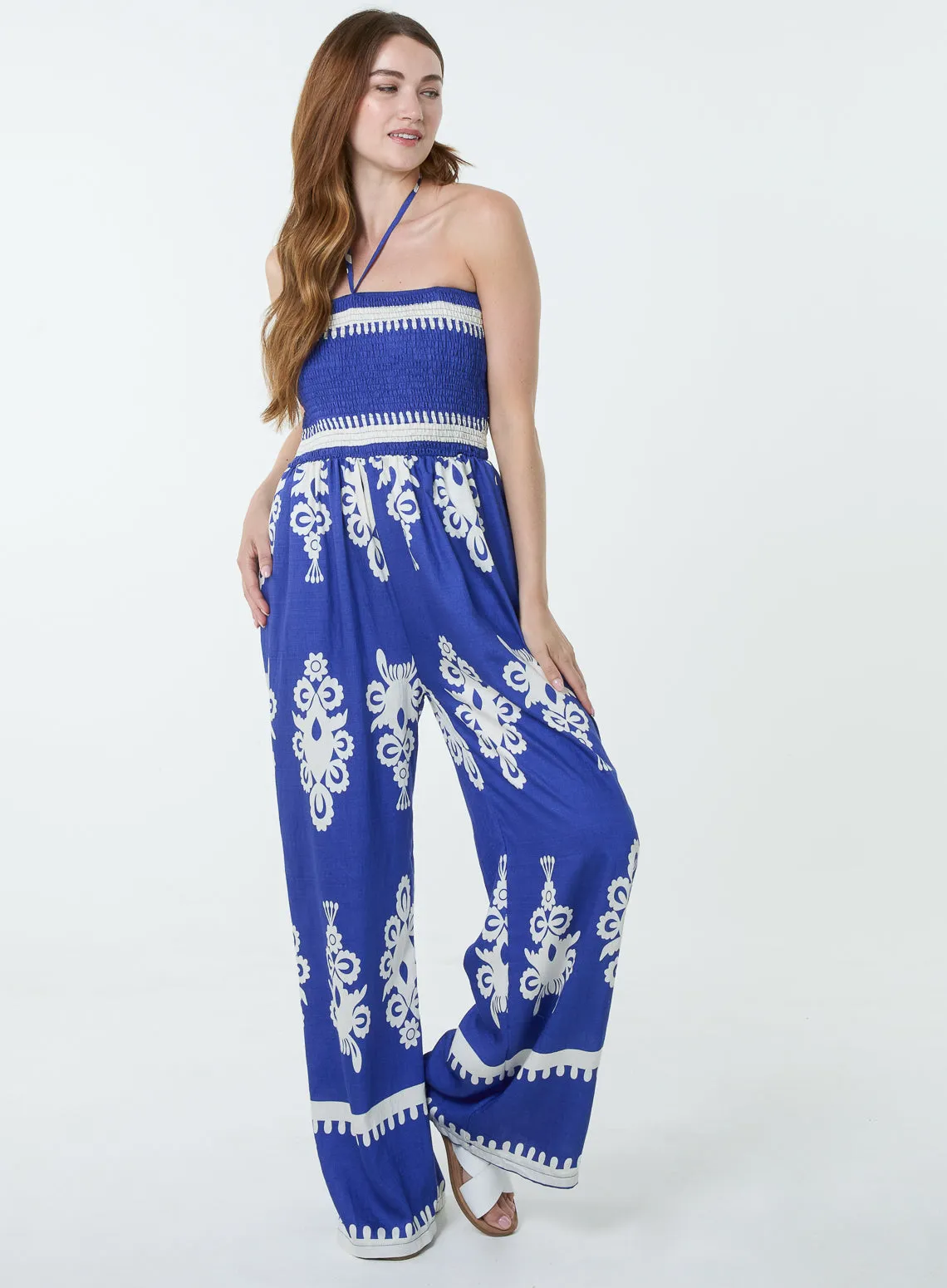 Strapless Shirred Waist Jumpsuit sold by Blue Vanilla product image thumbnail 3