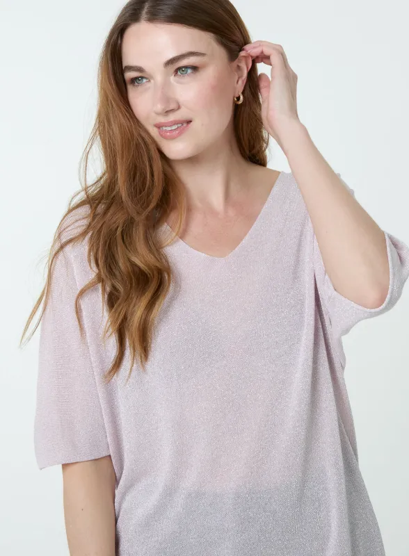Metallic Fine Gauge Lightweight Knit Top sold by Blue Vanilla
