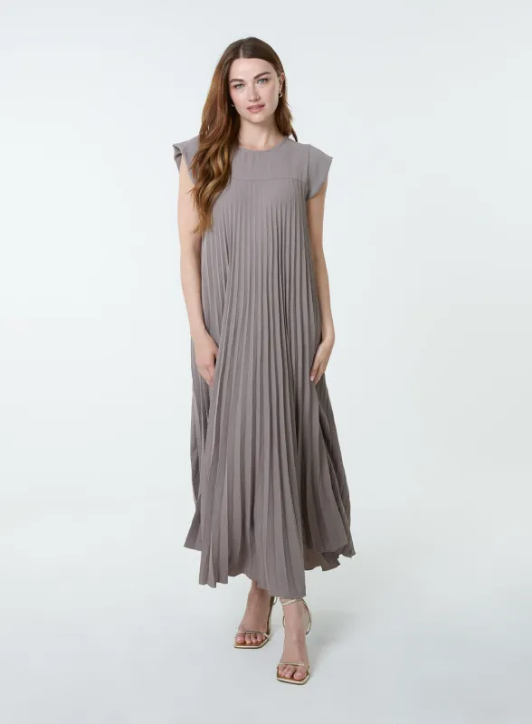 Pleated Plain Long Dress sold by Blue Vanilla