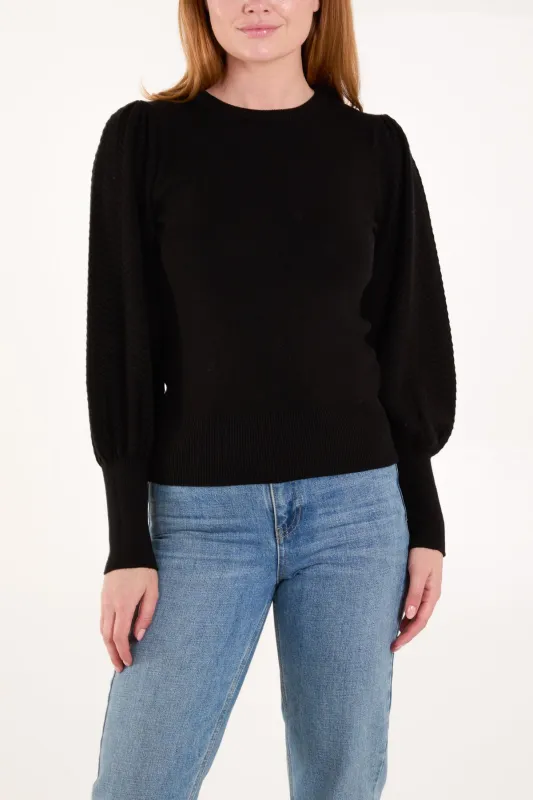 Balloon Sleeve Knit Jumper sold by Blue Vanilla