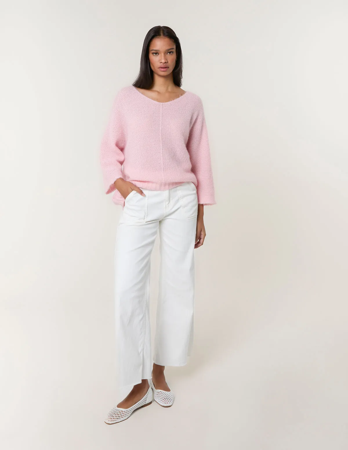 Fluffy Textured V Neck Jumper sold by Blue Vanilla product image thumbnail 2