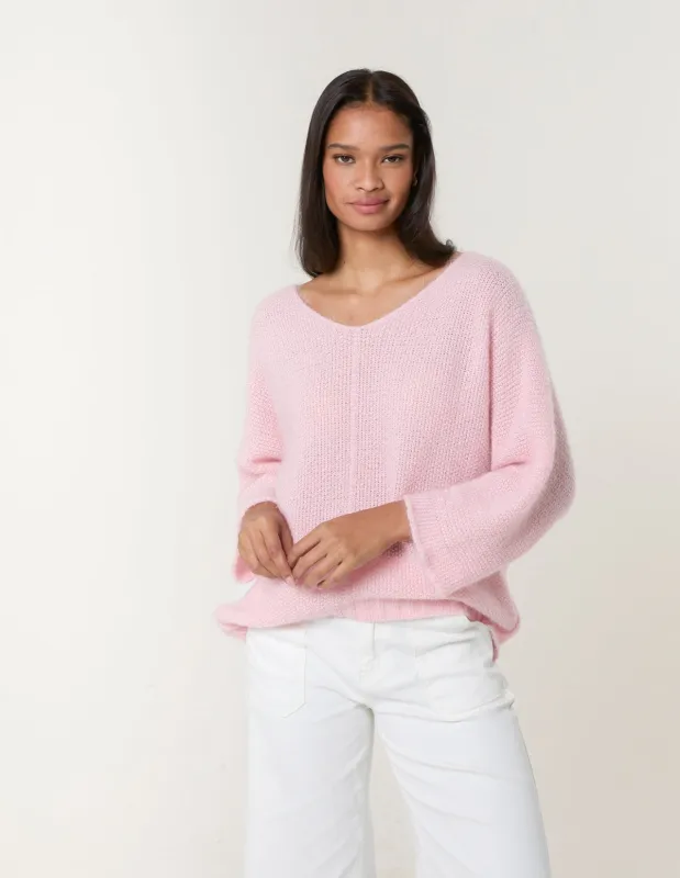 Fluffy Textured V Neck Jumper sold by Blue Vanilla