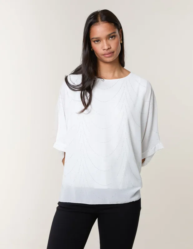 Studded Wave Chiffon Kaftan Top sold by Blue Vanilla