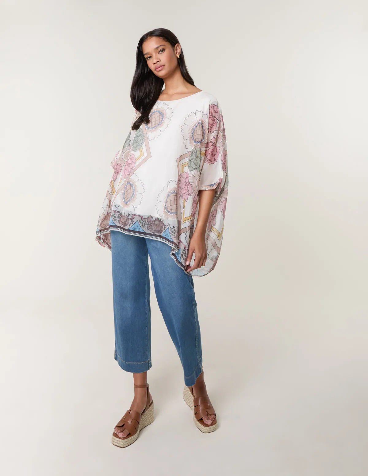 Flowy Silk Like Blouse sold by Blue Vanilla product image thumbnail 3