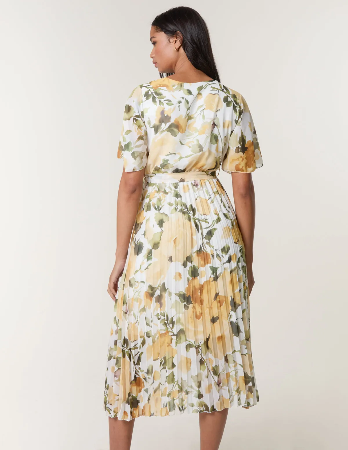 Short Sleeve Wrap Pleat Dress sold by Blue Vanilla product image thumbnail 4