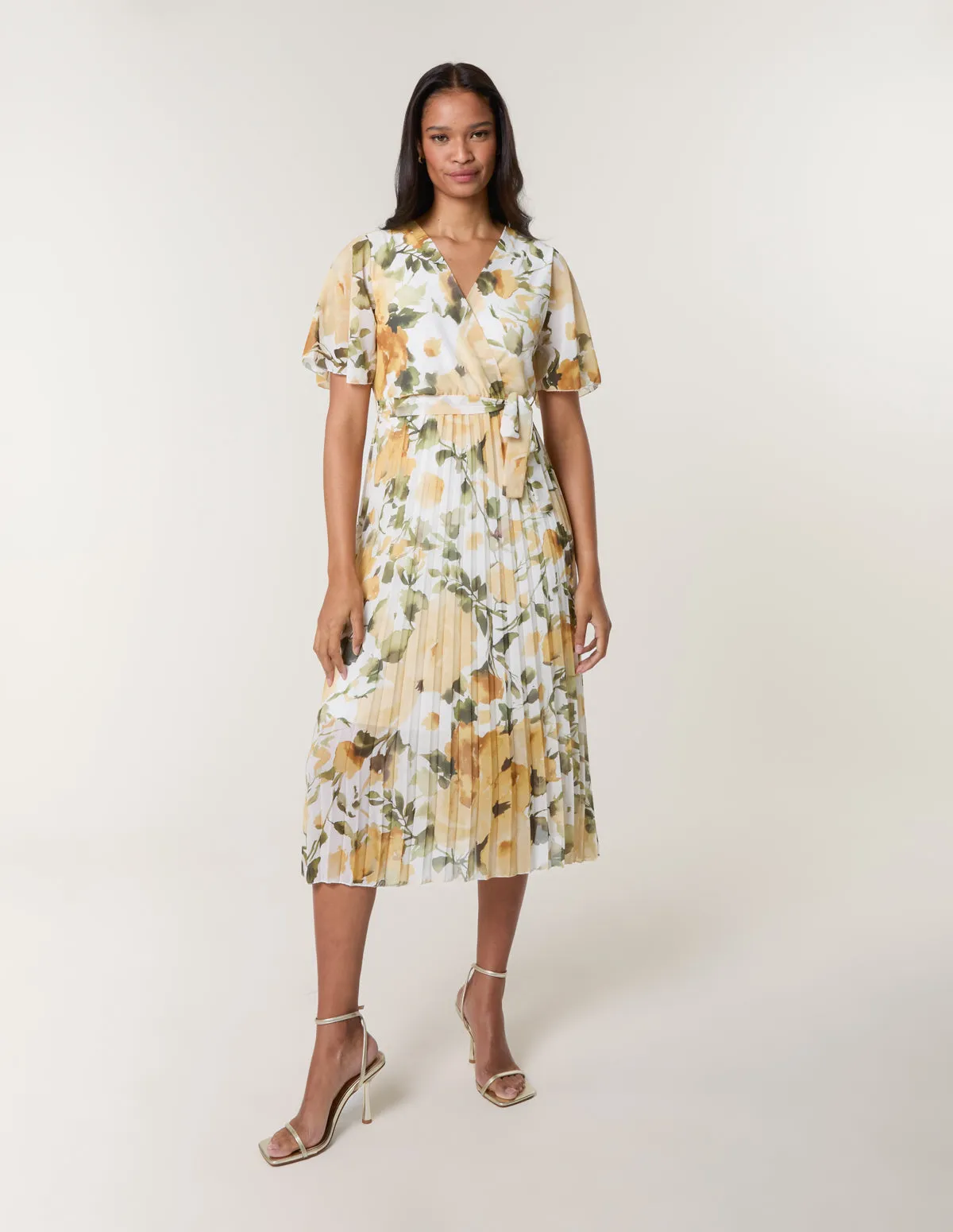 Short Sleeve Wrap Pleat Dress sold by Blue Vanilla product image thumbnail 3