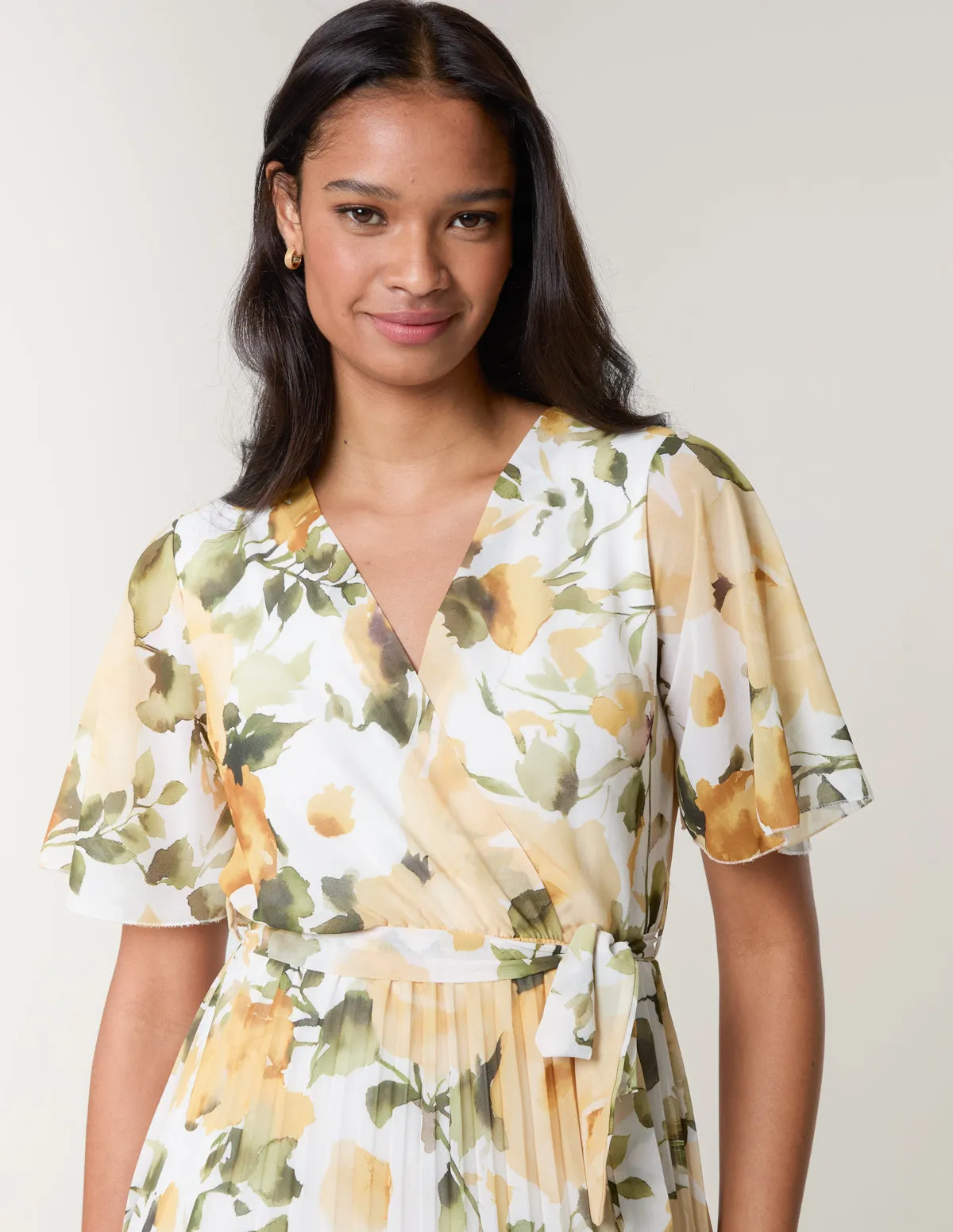 Short Sleeve Wrap Pleat Dress sold by Blue Vanilla product image thumbnail 2