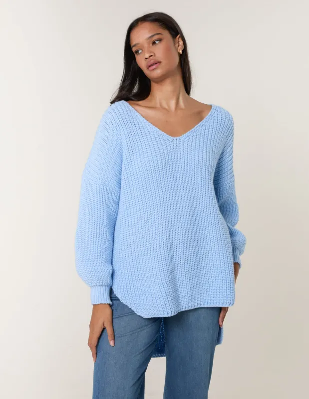 V Neck Chunky Jumper sold by Blue Vanilla