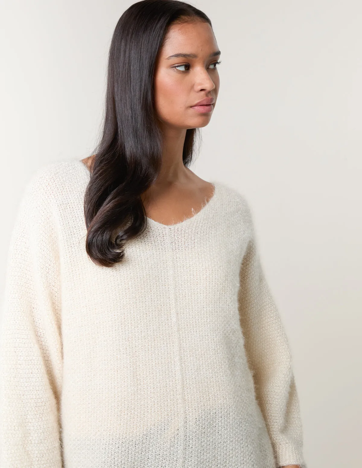 Fluffy Textured V Neck Jumper sold by Blue Vanilla product image thumbnail 2