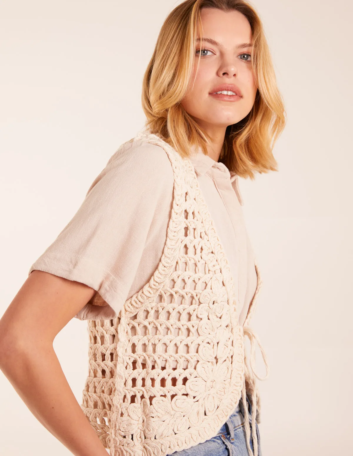 Crochet Sleeveless Cardigan sold by Blue Vanilla product image thumbnail 2