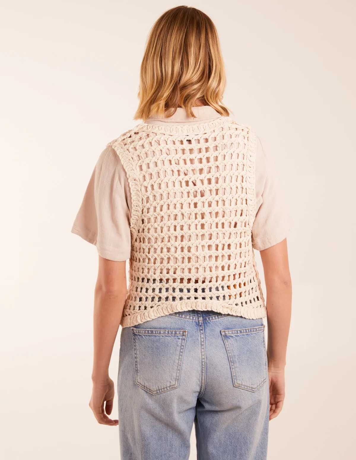 Crochet Sleeveless Cardigan sold by Blue Vanilla product image thumbnail 4