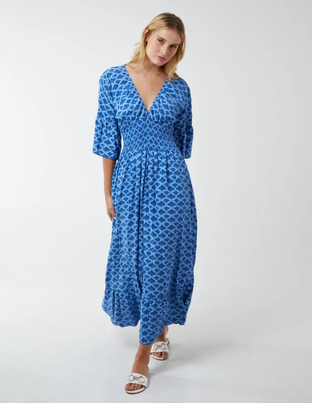 Geometric Printed Maxi Dress sold by Blue Vanilla