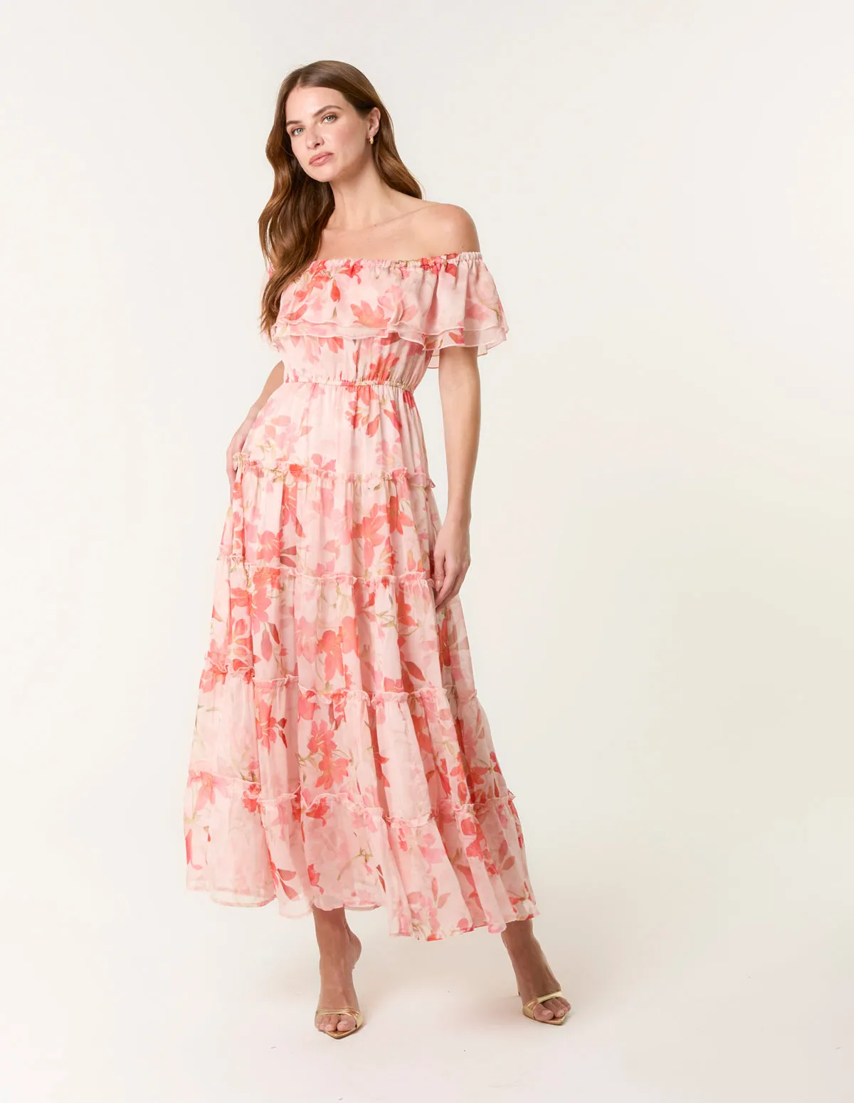 Luxe Off The Shoulder Frill Maxi Dress sold by Blue Vanilla product image thumbnail 5
