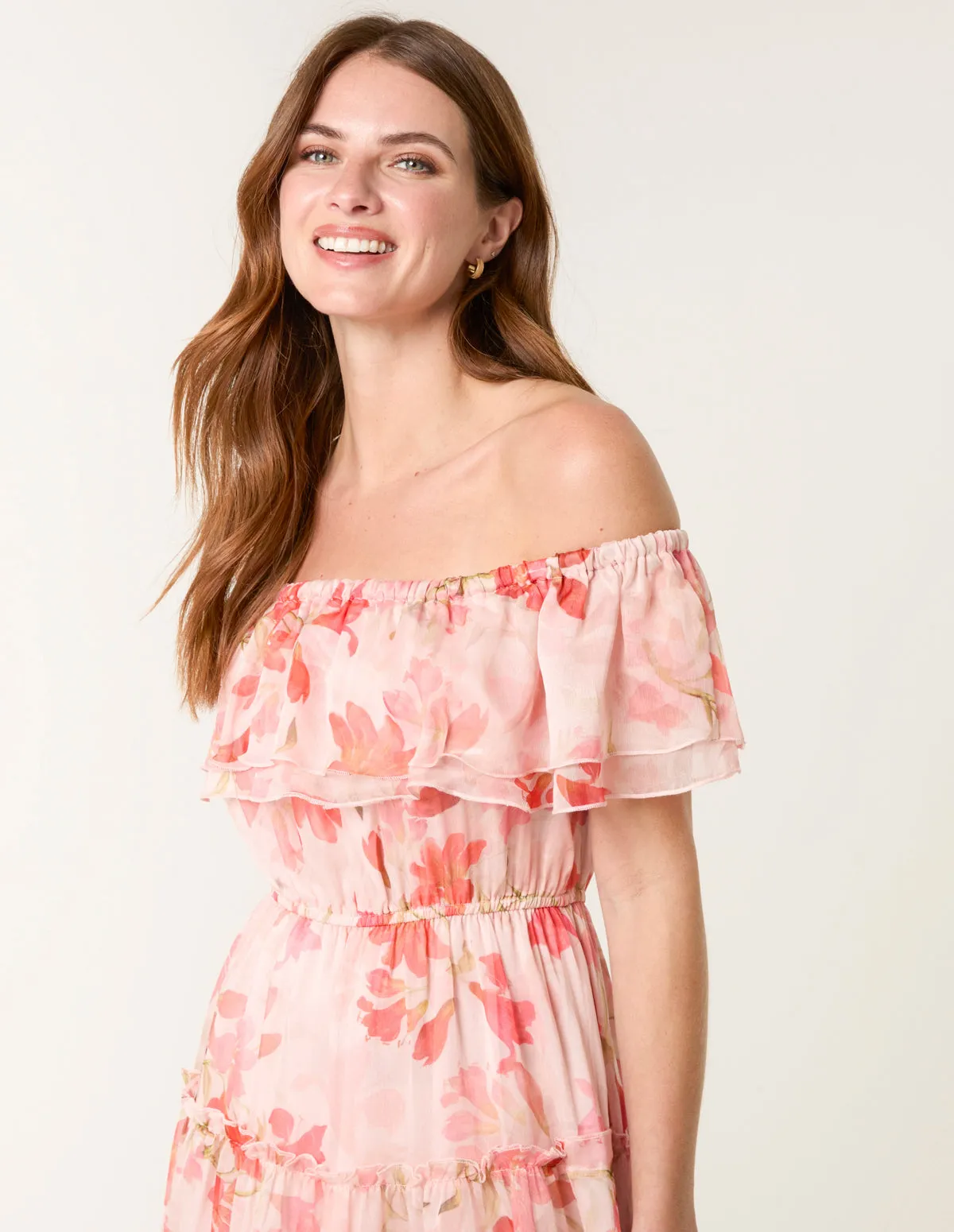 Luxe Off The Shoulder Frill Maxi Dress sold by Blue Vanilla product image thumbnail 4