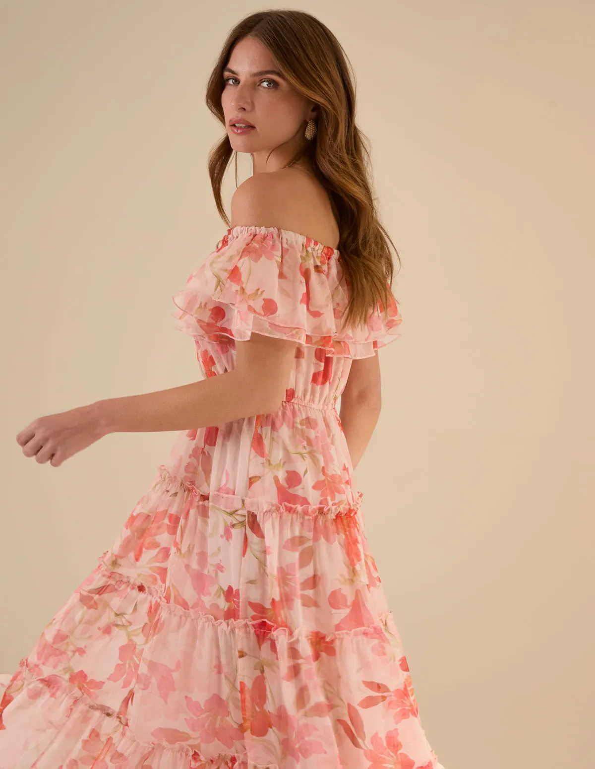 Luxe Off The Shoulder Frill Maxi Dress sold by Blue Vanilla product image thumbnail 2