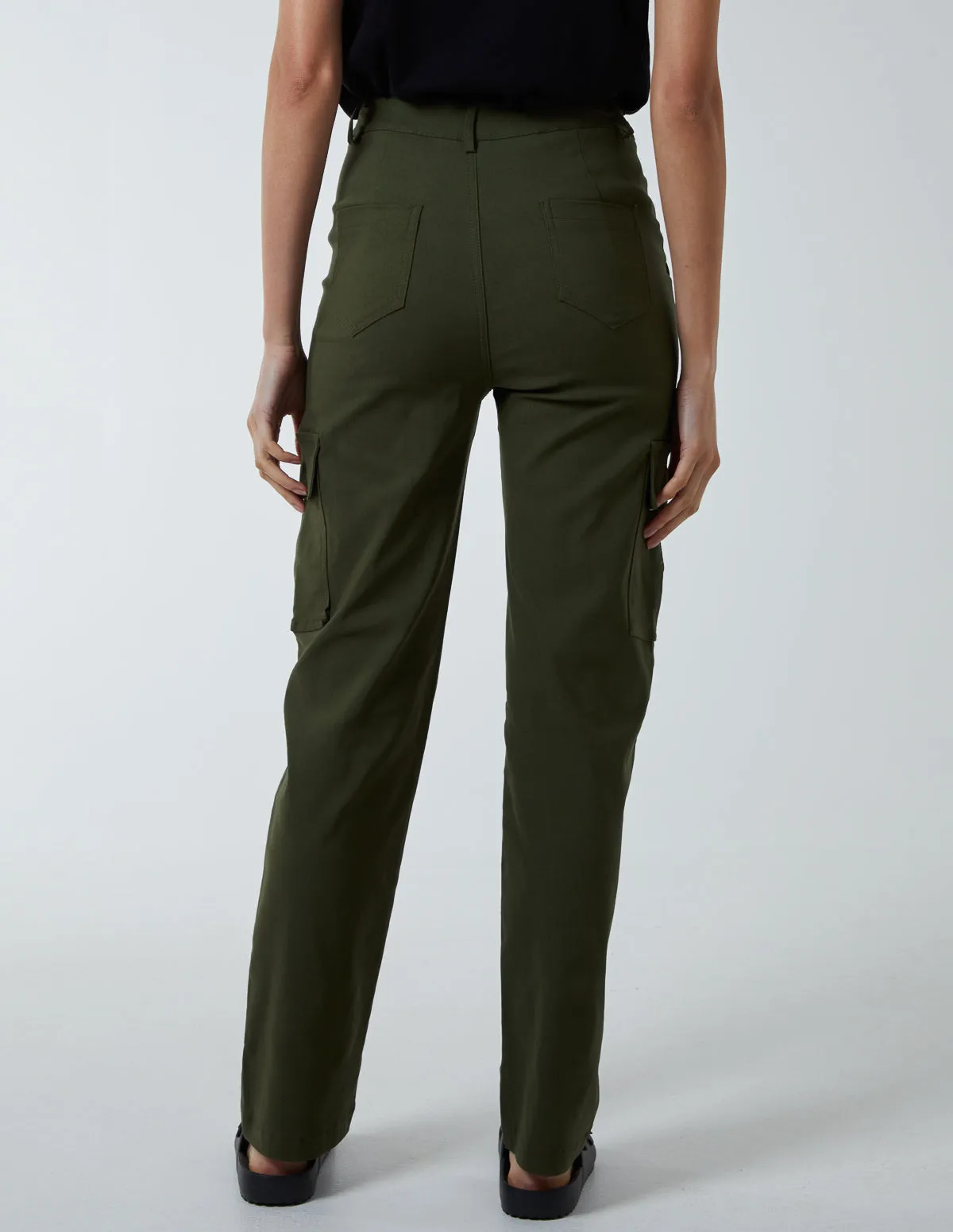 Straight Leg Pocket Detail Cargo Trousers sold by Blue Vanilla product image thumbnail 4