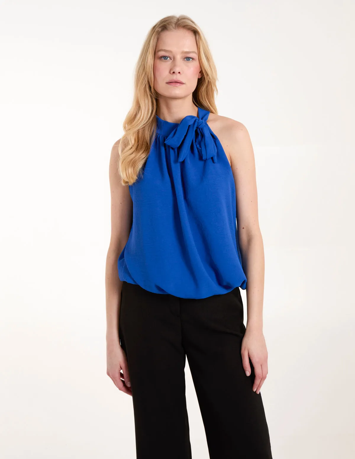 Pussybow Sleeveless Top sold by Blue Vanilla